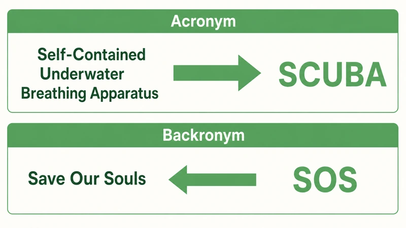 Acronym versus backronym comparison — opposite directions of word formation