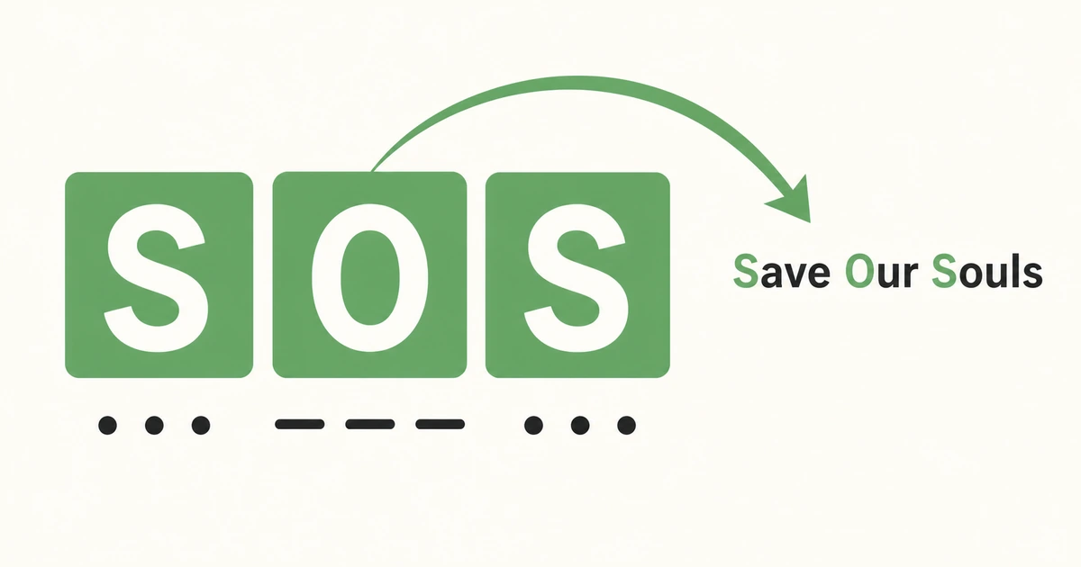 What is a backronym — the word SOS existing first, with the phrase Save Our Souls invented afterward